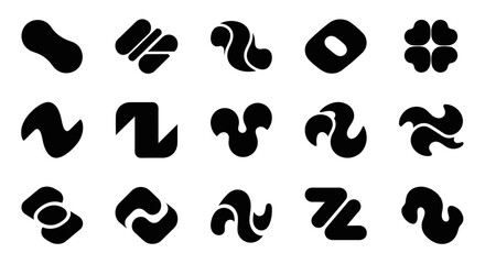 Fototapeta premium Abstract shapes collection, geometric design elements