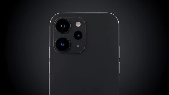 Close up view of a sleek smartphone showcasing its advanced camera system