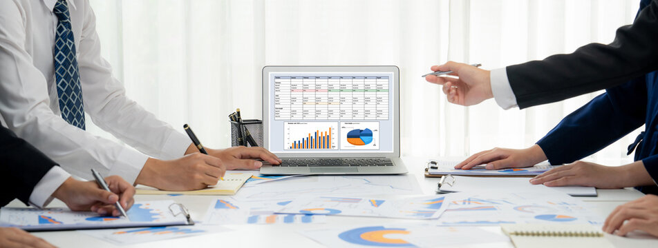 Business data dashboard provide business intelligence analytic for marketing strategy planning brisk with big data set to analyze customer demands and foreseeing business future