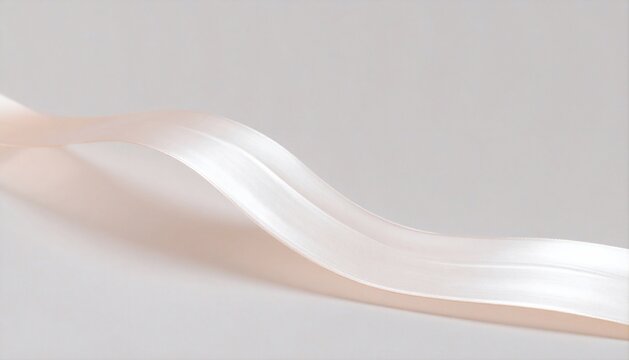 Abstract macro of flowing translucent pink ribbon swirl and cosmetic gel texture on white background