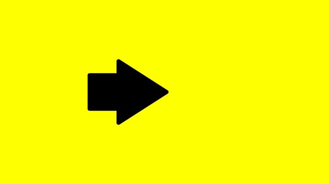 Animation of Right Arrow Motion Graphics on A Yellow Background