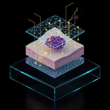 Holographic Skin Cell Analysis Visualization