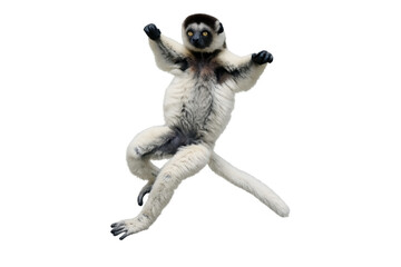 Fototapeta premium Verreaux's sifaka lemur dancing and jumping