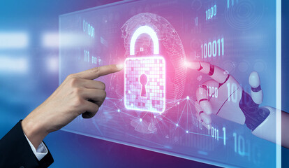 AI artificial intelligence strengthens cybersecurity with intelligent threat detection, virtual...