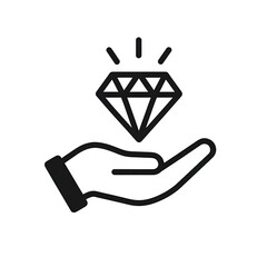 hand holding a diamond sign