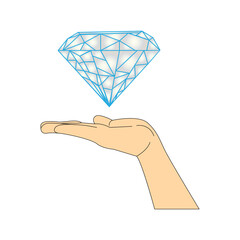 hand holding a diamond