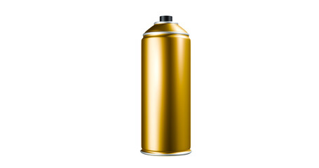 Golden spray bottle in a transparent background