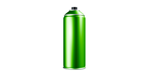 Green spray bottle in a transparent background