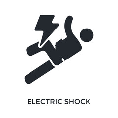 Electric Shock Icon Glyph Style. Vector Illustration For Graphic Design