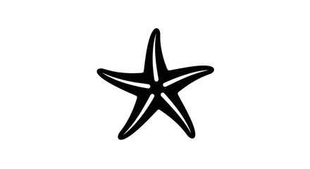 Obraz premium Black starfish on white background.