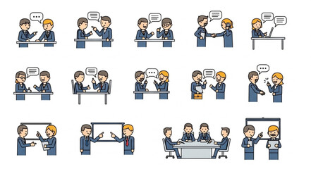 Business People Discussing Ideas and Collaborating in Meetings.