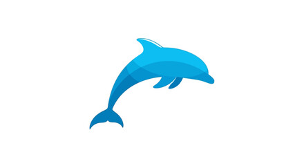 Obraz premium Blue dolphin jumping out water.