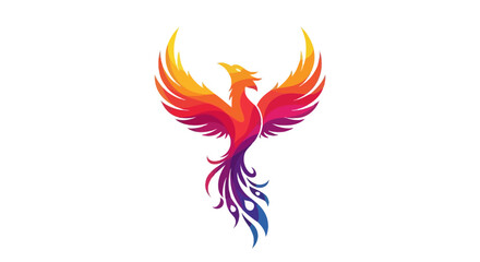 Naklejka premium Vibrant Phoenix Bird in Flight.