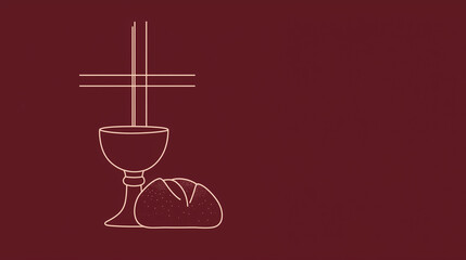 Fototapeta premium Chalice and bread symbolizing Whale Day concept 