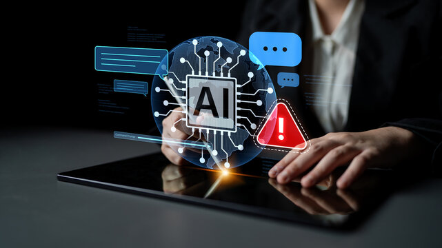 AI interface showing prompt error warning and system alert. AI prompt failure can lead to incorrect output or hallucination. Managing AI prompt error is crucial in safe AI deployment. Spline