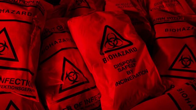 Contaminated Waste Put Down Or Picked Up 2 Shots