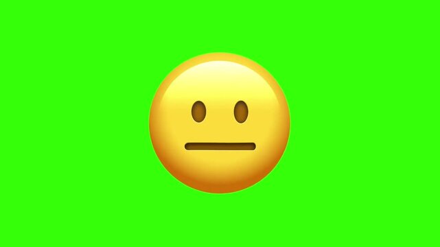 Neutral Face Animated Emoji on a Transparent Background.
