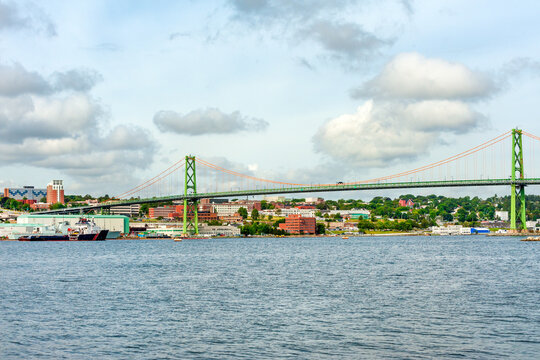 Angus L. Macdonald suspension bridge over Halifax harbor, Nova Scotia, Canada