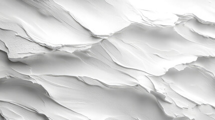 Obraz premium Elegant textured background featuring seamless pattern of pristine white and light gray impasto strokes, forming graceful waves and soft peaks with depth and organic flow