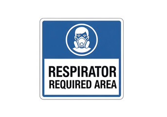 Obraz premium Blue respirator required area sign png on transparent background