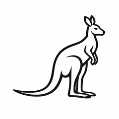 Fototapeta premium Kangaroo Standing Australia Wildlife Animal Vector
