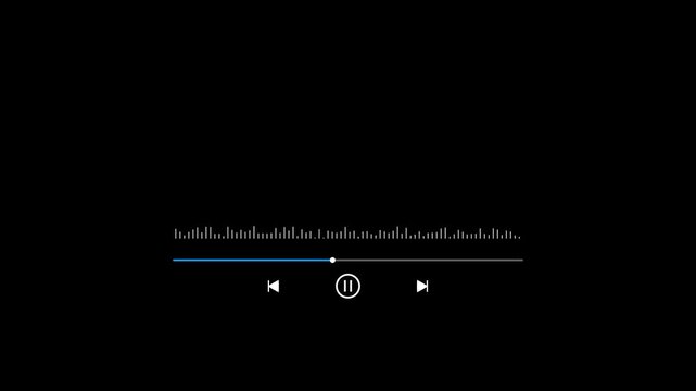 Modern Audio Player Interface with Pause Button Slider and Waveform Visualization