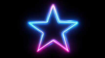 Obraz premium Neon star symbol on transparent background