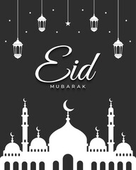 Vector Eid Mubarak Festival Template Design Background