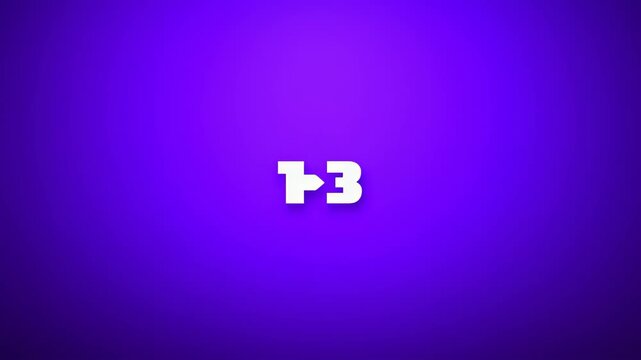 Dynamic Numerical Typography: A modern typographic design features the numeric characters 1 and 3 combined with a directional arrow. Set against a vibrant purple backdrop.