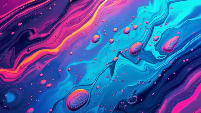 Abstract Fluid Painting: A mesmerizing dance of vibrant hues, where swirling paint creates an immersive artwork