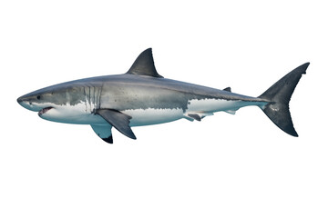 Fototapeta premium Great white shark predatory marine life swimming