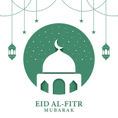 Vector Eid Al-Fitr Mubarak Festival Template Design Background