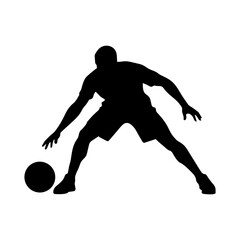 Male basketball player dunk shot silhouette vector illustration © designtomato
