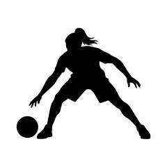 Woman basketball player dunk shot silhouette vector illustration © designtomato