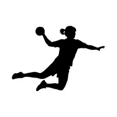 Woman handball player silhouette vector illustration © designtomato