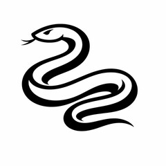 Fototapeta premium Snake curved body elegant outline reptile illustration