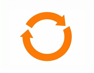 Minimal refresh circle icon with large white space