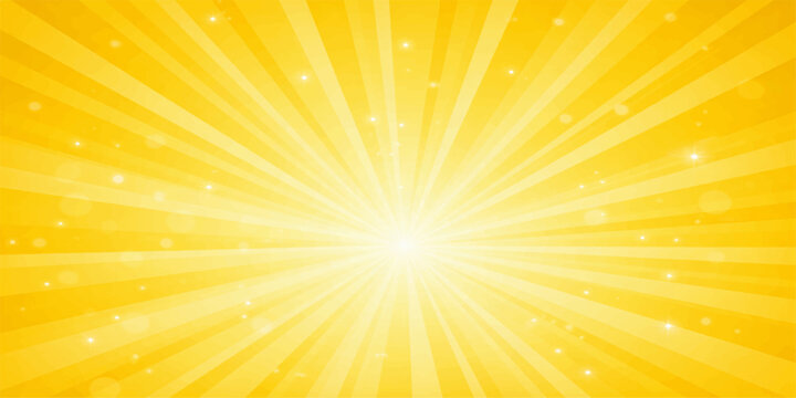 Abstract vector background with sun rays and bright yellow burst
