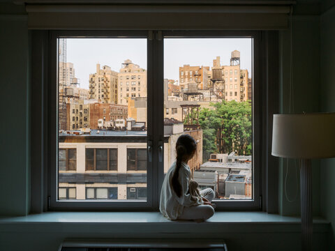 Girl in NYC window