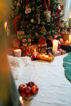 Christmas Tree with Gifts and Holiday Treats