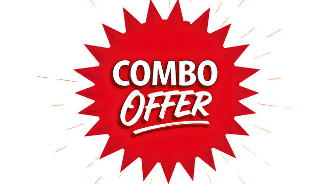 Eye-catching red combo offer promotional burst design for marketing materials
