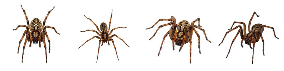 Fototapeta premium THE SERIES OF THE HOUSE SPIDER ISOLATED ON WHITE BACKGROUND HD FILE PNG ///