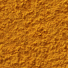 Seamless pattern of dried turmeric powder for infinite repeating backgrounds or textures