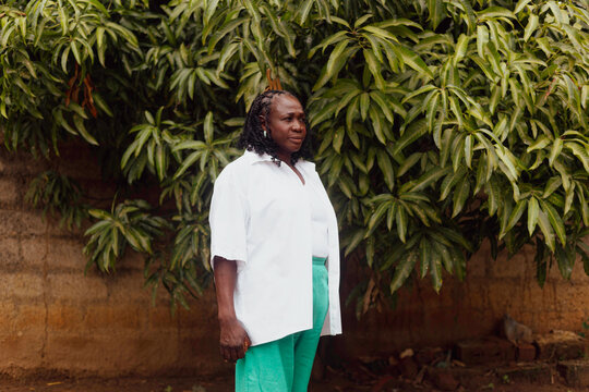 Elderly black woman with a serious expression