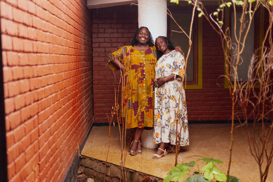Mother and daughter laughing 