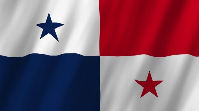 Panama Flag Waving, Republic of Panama National Symbol, 4K Animation
