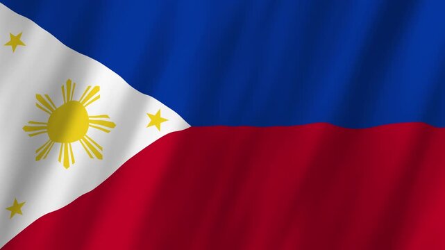Philippines National Flag Waving, Republic of the Philippines 4K Animation