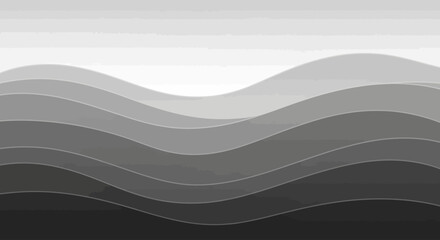 Obraz premium Abstract grayscale wave pattern background with flowing curved lines.