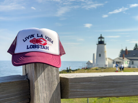 Baseball hat Maine lighthouse Landscape 