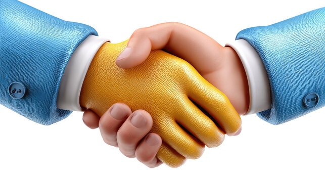 Handshake of Trust and Agreement: A vivid handshake illustration embodies partnership, collaboration, and the power of unity. The hands are clasped tightly together.